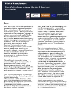 Policy Brief - Support for Ethical Recruitment