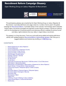 Recruitment Reform Glossary