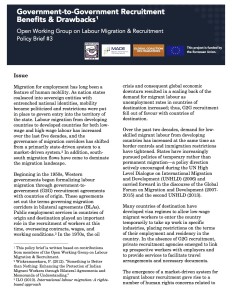 Policy Brief - Human Rights in G2G Agreements